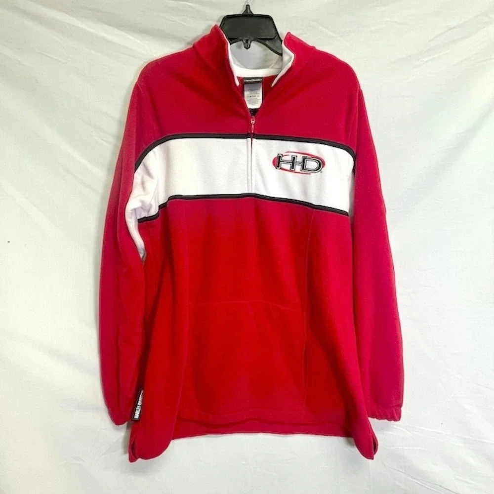 Harley Davidson Greenville South Carolina 1/4 Zip Fleece Pullover Red 2X